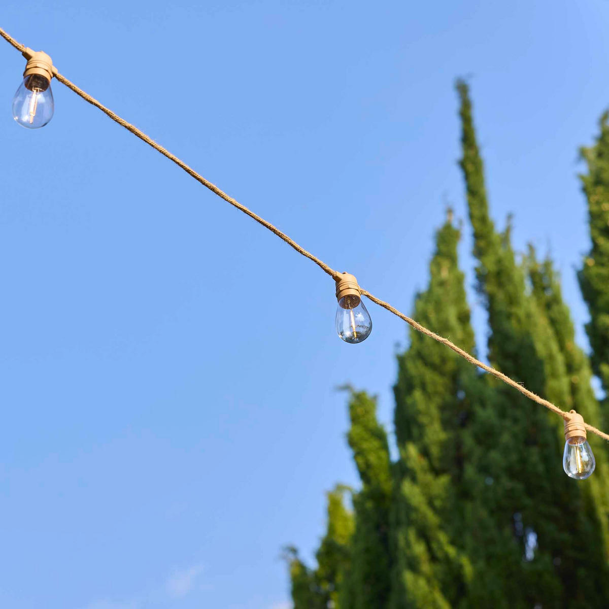 SOLAR-LICHTERKETTE FANTASY CORD HYBRID 10 Glühbirnen 8M - Beige, Naturmaterialien (600/4.5/10cm) - Lumisky