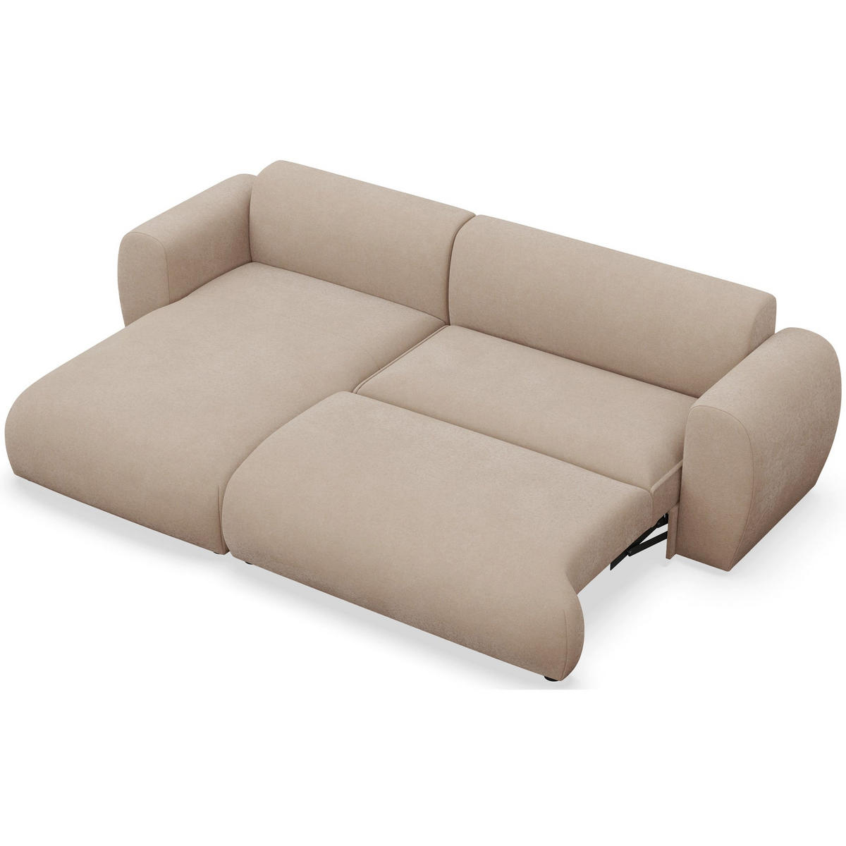 ECKSOFA Emia Beige links - Beige/Schwarz, Kunststoff/Textil (262/156cm) - Selsey