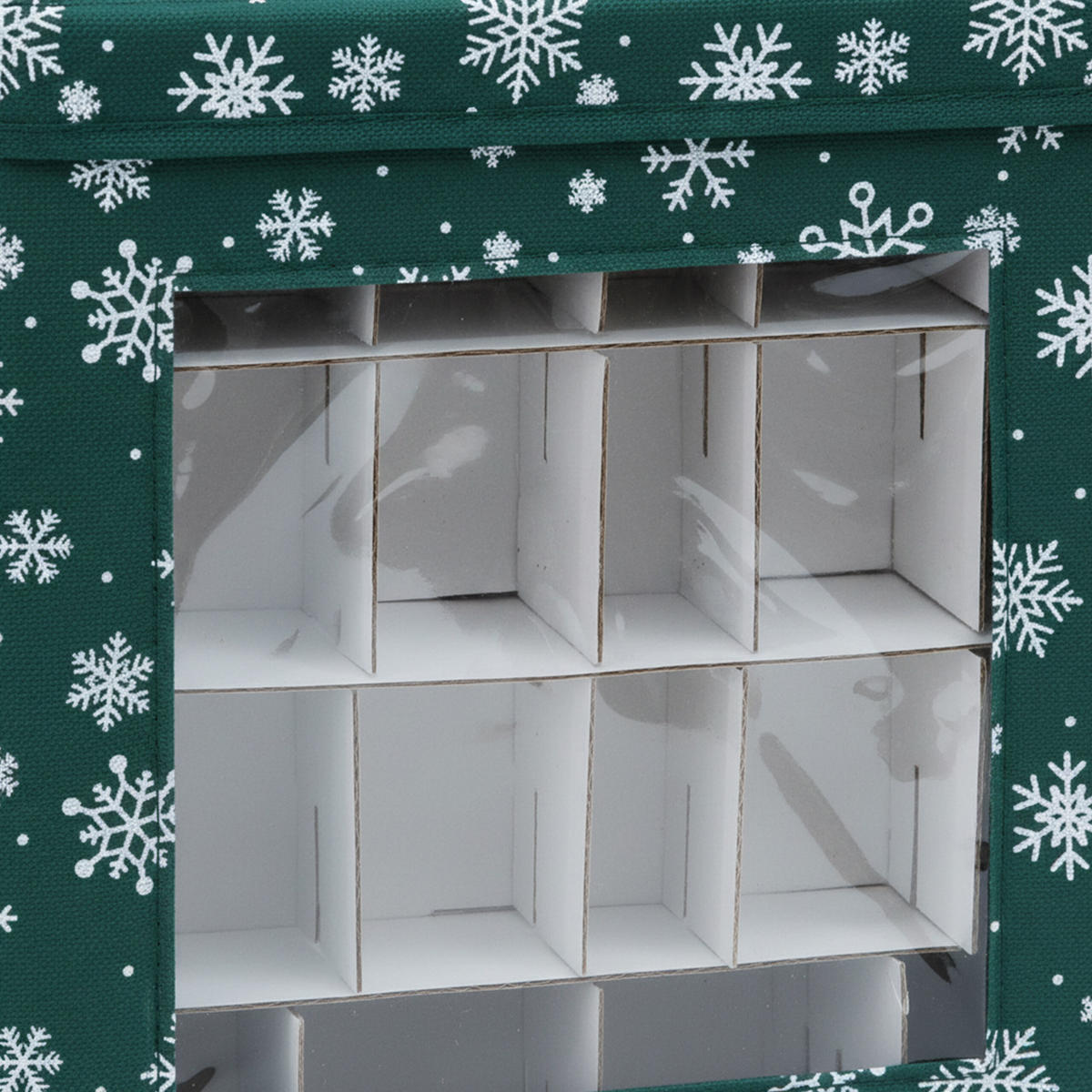 3XWEIHNACHTSKUGEL-AUFBEWAHRUNGSBOX - Dunkelgrün, Wellpappe/Kunststoff (33/33/33cm) - Relaxdays