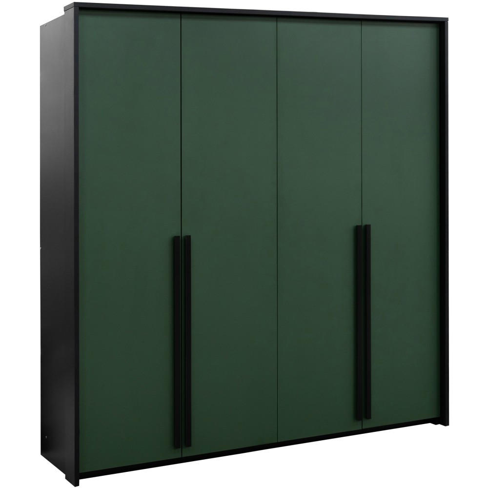 DREHTÜRENSCHRANK Giana mit 4 Türen, 210 cm, Flaschengrün - Dunkelgrün, Holzwerkstoff (210/215/64.5cm) - Beautysofa