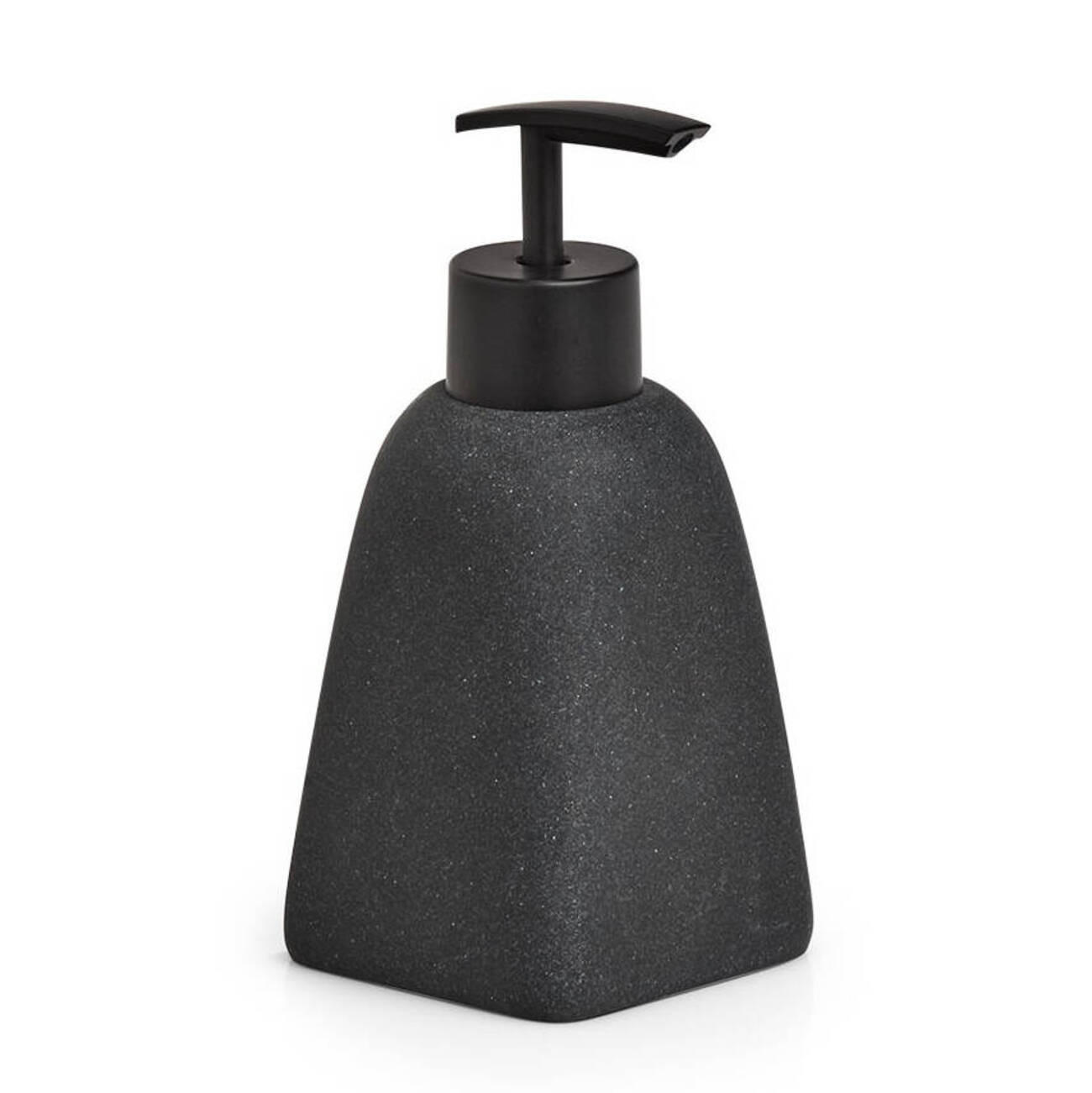 SEIFENSPENDER Dark Stone Ø 7,1/15,7 cm - Schwarz, Kunststoff (7.1/15/7.1cm)
