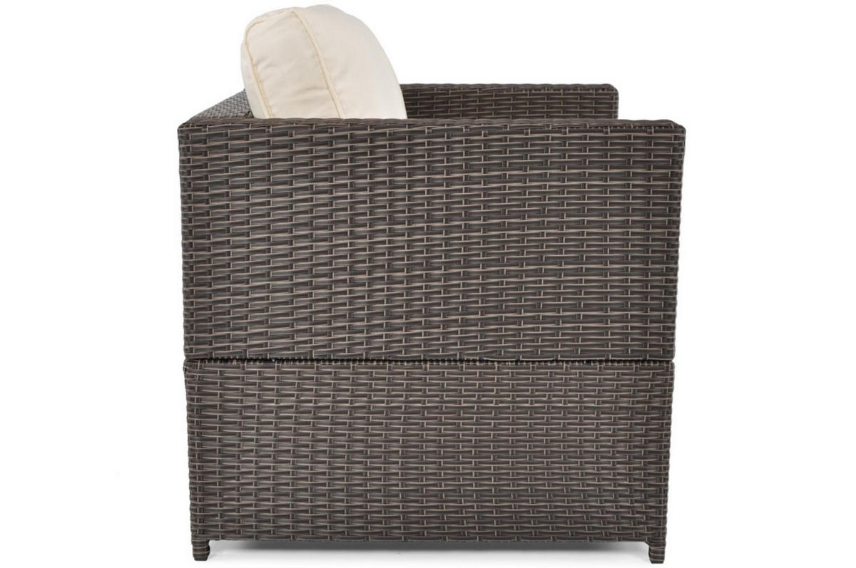 GARTENSESSEL Porto Braun, mit Cremekissen - Creme/Braun, Holzwerkstoff/Metall (75/62/67cm) - Bettso
