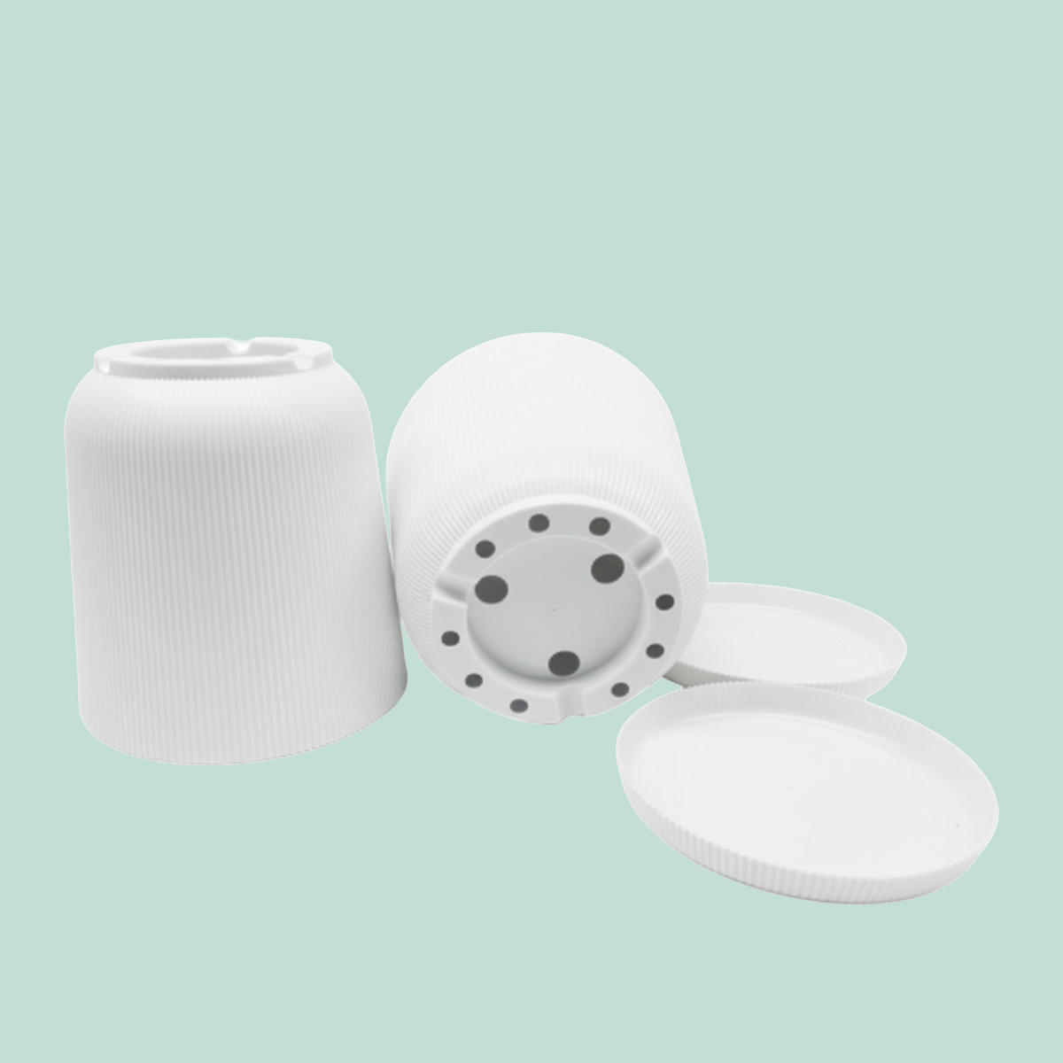 2XBLUMENTOPF - Weiß, Kunststoff (20cm) - Relaxdays