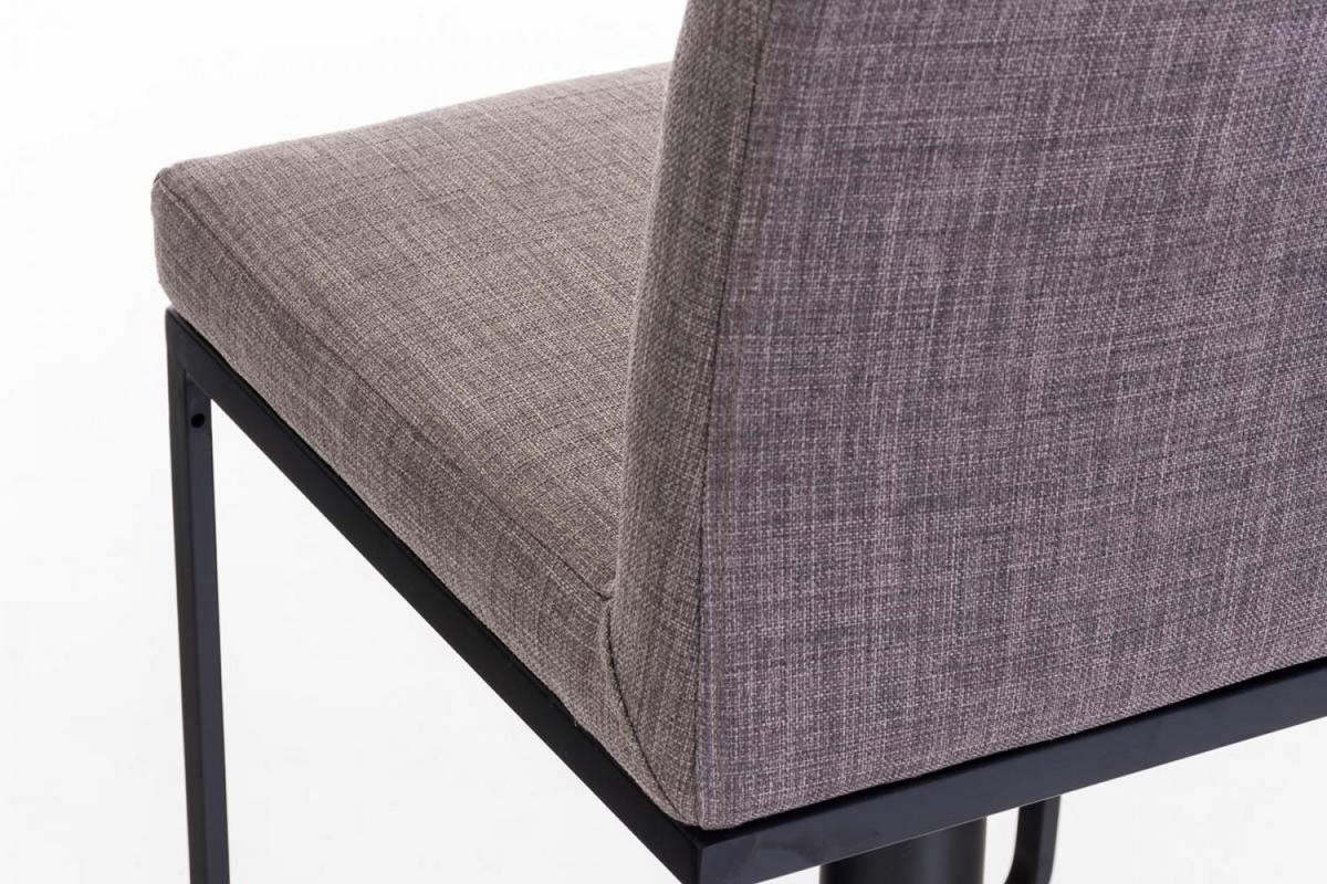 BARHOCKER 2er Set Stoff Grau - Schwarz/Grau, Textil/Metall (42/86/44cm) - CLP