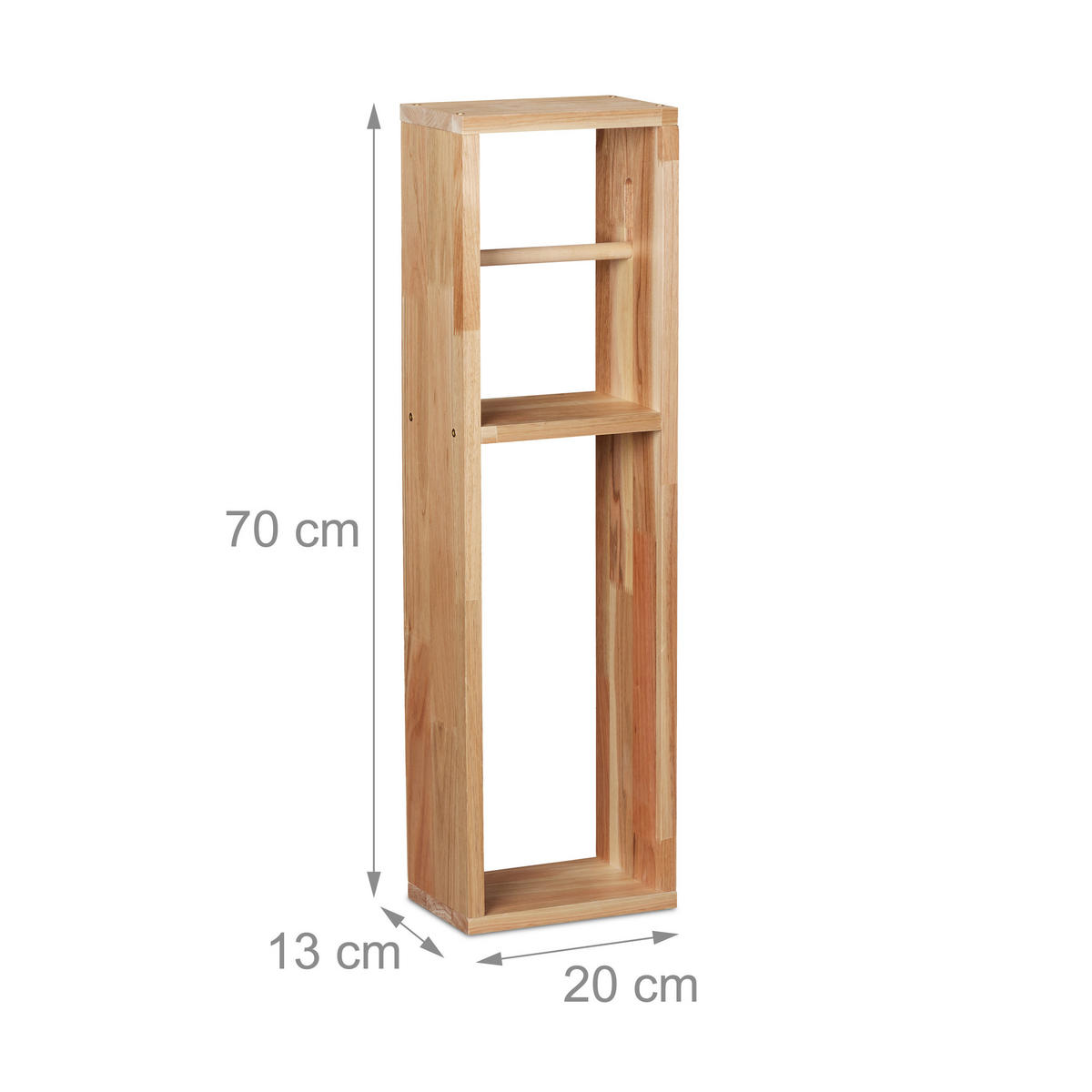 TOILETTENPAPIER Aufbewahrung - Hellbraun, Holz/Holzwerkstoff (20/70/13cm) - Relaxdays