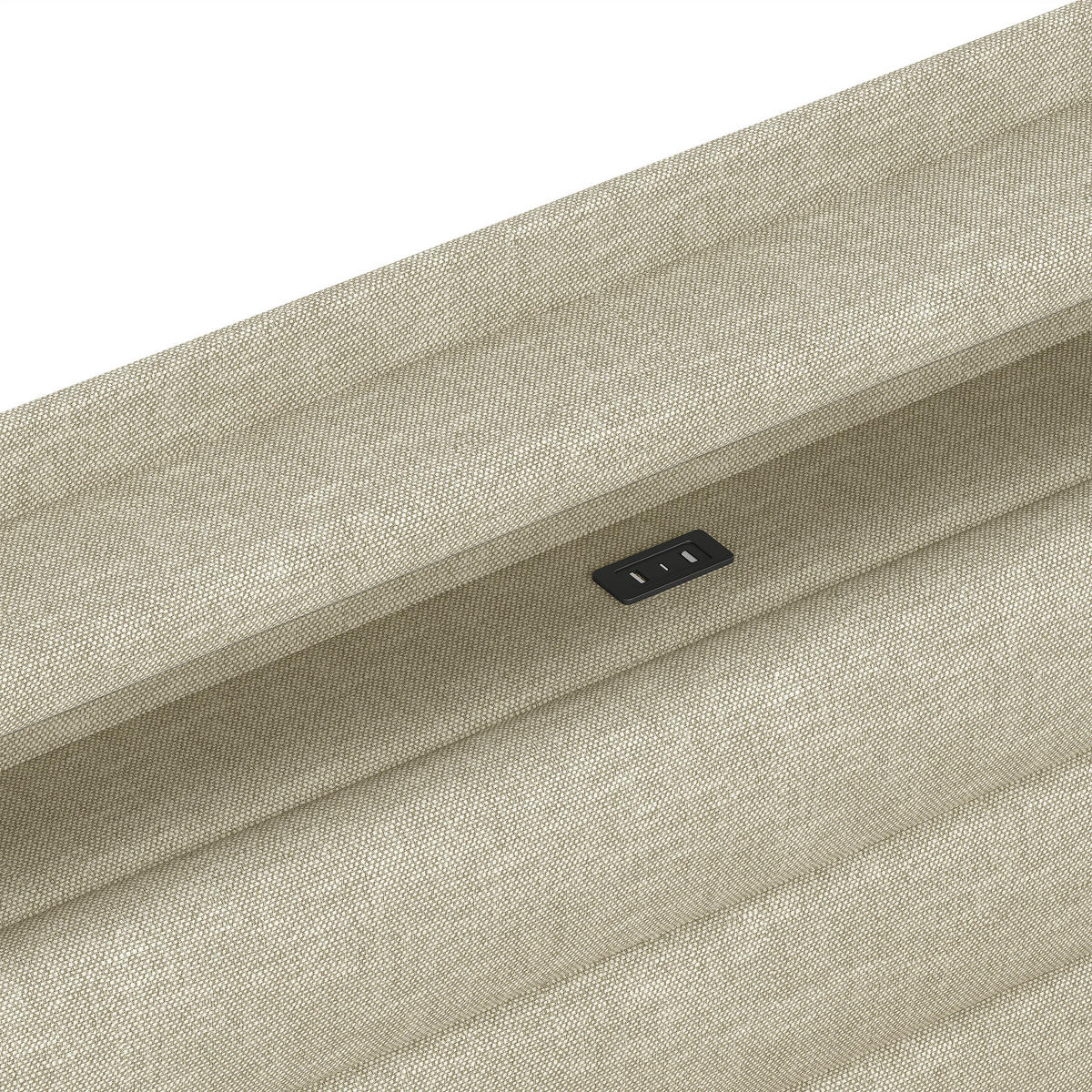 POLSTERBETT 90x200cm Beige LED Hydraulik USB Leinen - Beige, Holz (90/200cm) - FLIEKS