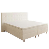BOXBETT RIO Barcelona 5-Zonen mit Visco Topper H3 First Class Bett in verschiedenen Farben und Größen - Creme, Holz/Holzwerkstoff (160/200cm) - Best For Home