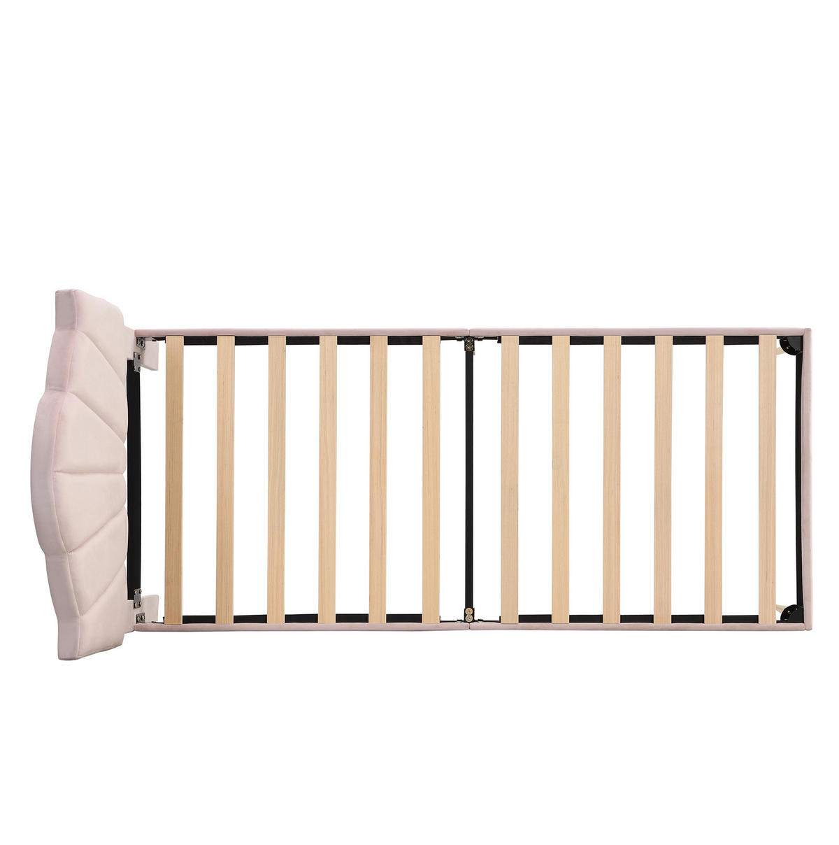 POLSTERBETT aus Samt 90x200 cm Rosa mit verstellbarem Kopfteil und Lattenrost - Rosa, Textil (90/200cm) - IVMEU