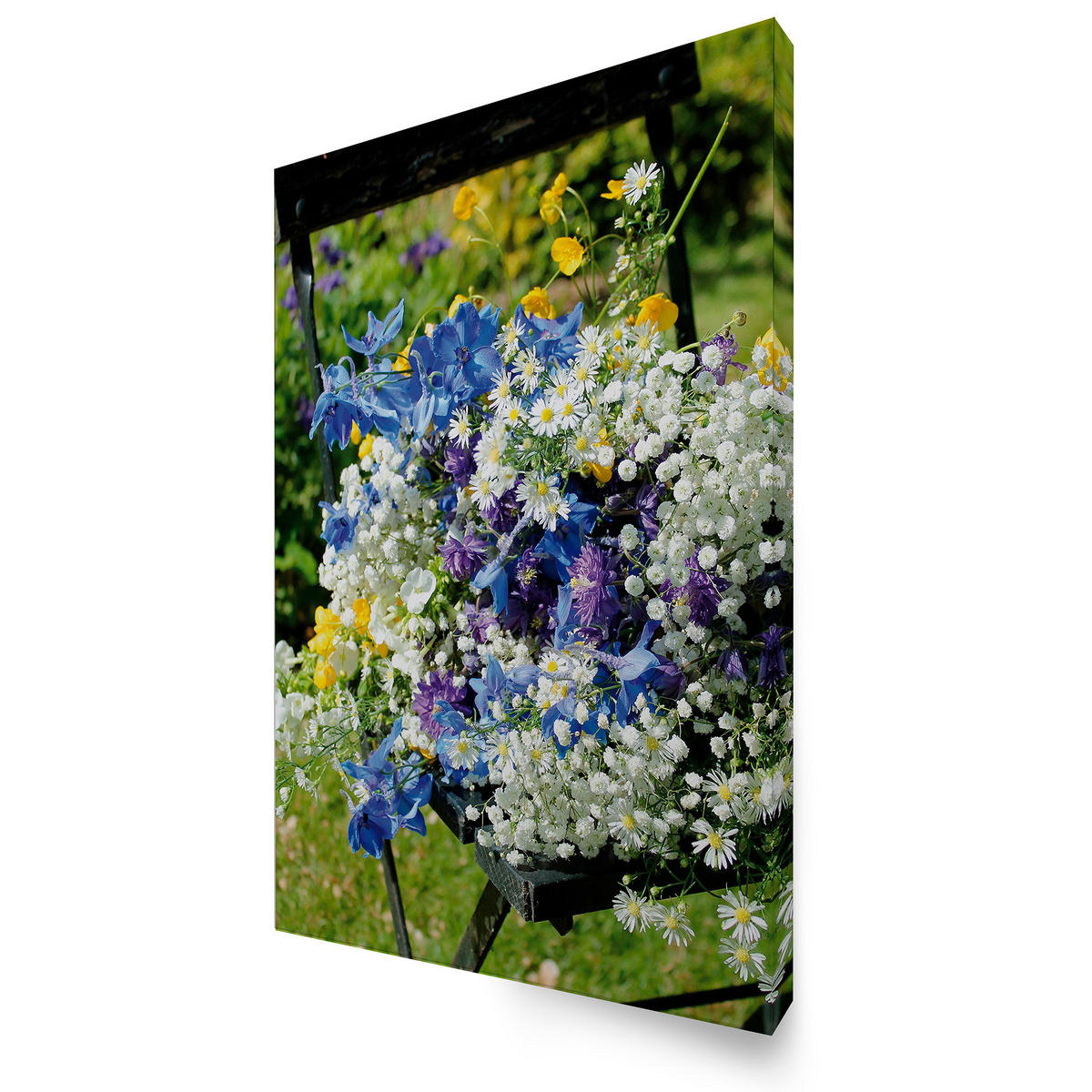 LEINWANDBILD Blumenstuhl 70x50cm - Multicolor, Textil (70/1cm) - Art for the Home