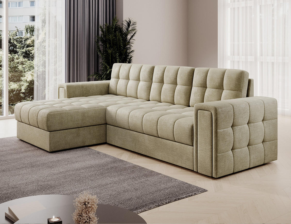 ECKSOFA BLENDI - Dunkelbeige (Monolith 04) - Beige, Holzwerkstoff (260/150cm) - Möblo