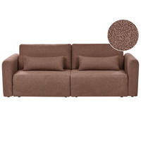 CANAPEA EXTENSIBILĂ cu 3 locuri bouclé maro cu spațiu de depozitare Vaxholm - maro, material textil (232/86/87cm) - Beliani