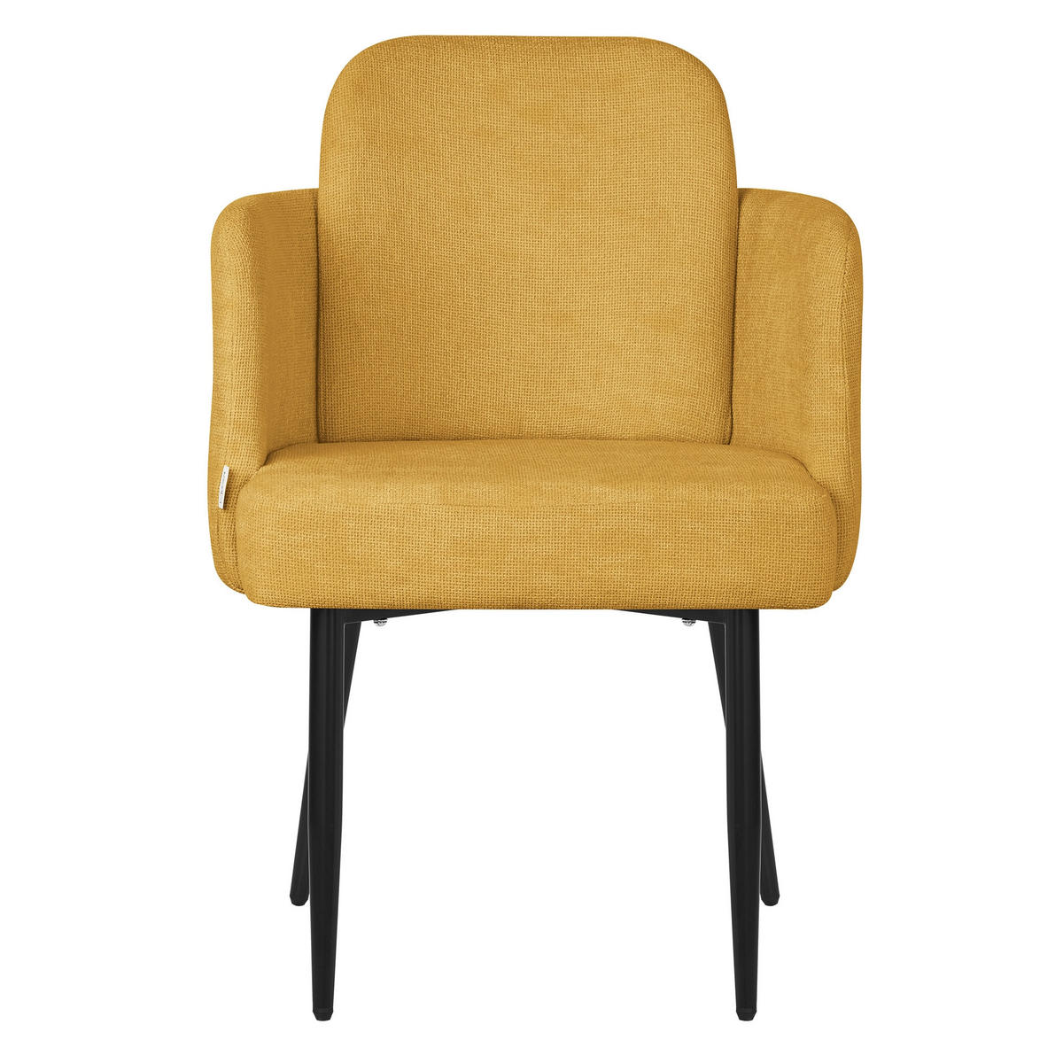 ESSZIMMERSTUHL Senf mit Stoffbezug - Gelb/Schwarz, Textil/Metall (59/86/59cm) - ML-DESIGN