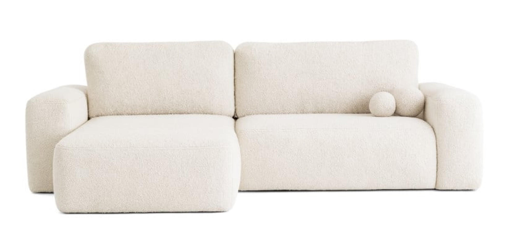 ECKSOFA Weiß ILO Mit Schlaffunktion Und Bettkasten - Weiß, Textil (282/177cm) - Sepro Meble