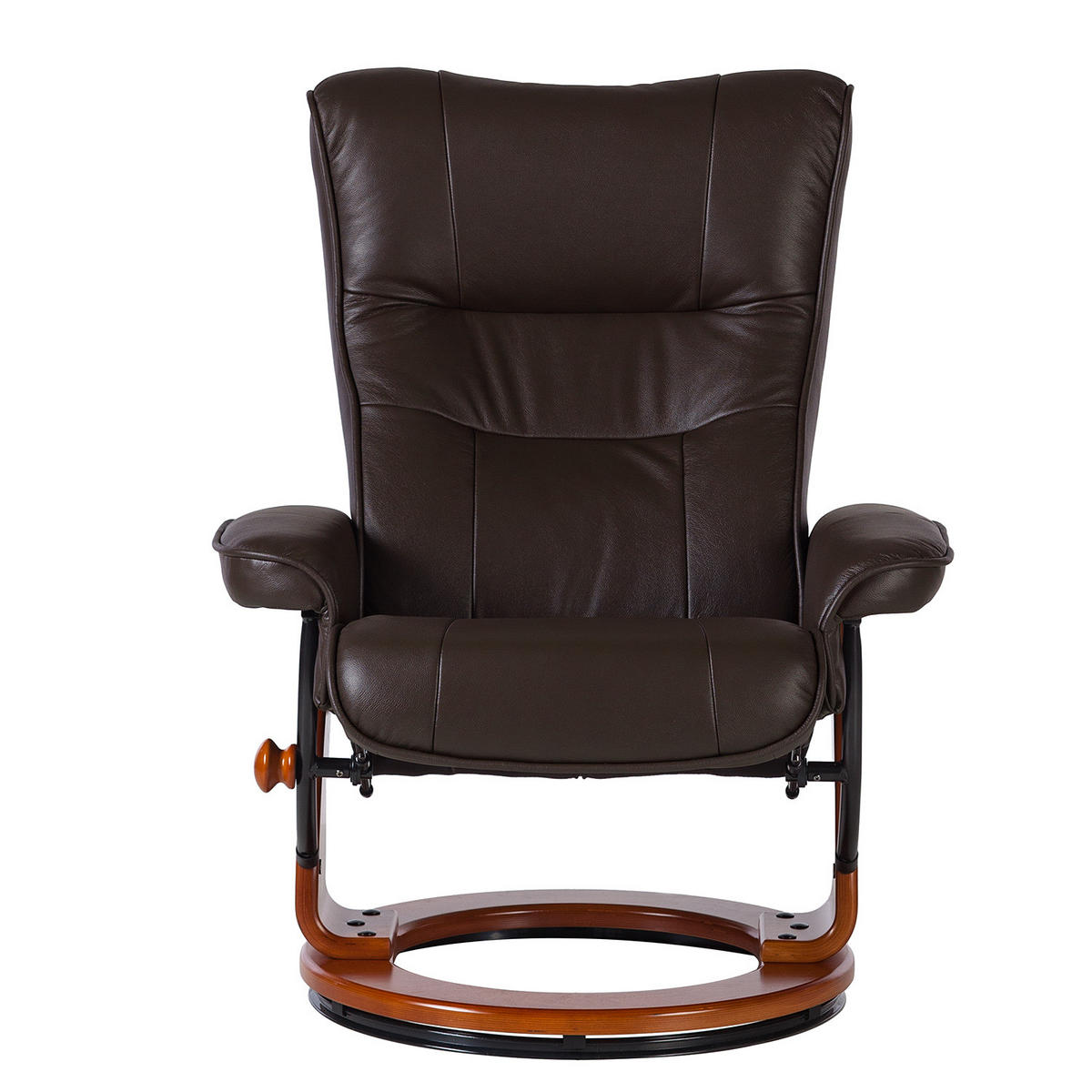 RELAXSESSEL - Kunstleder - Braun, Leder/Holz (82/105/84cm) - home24