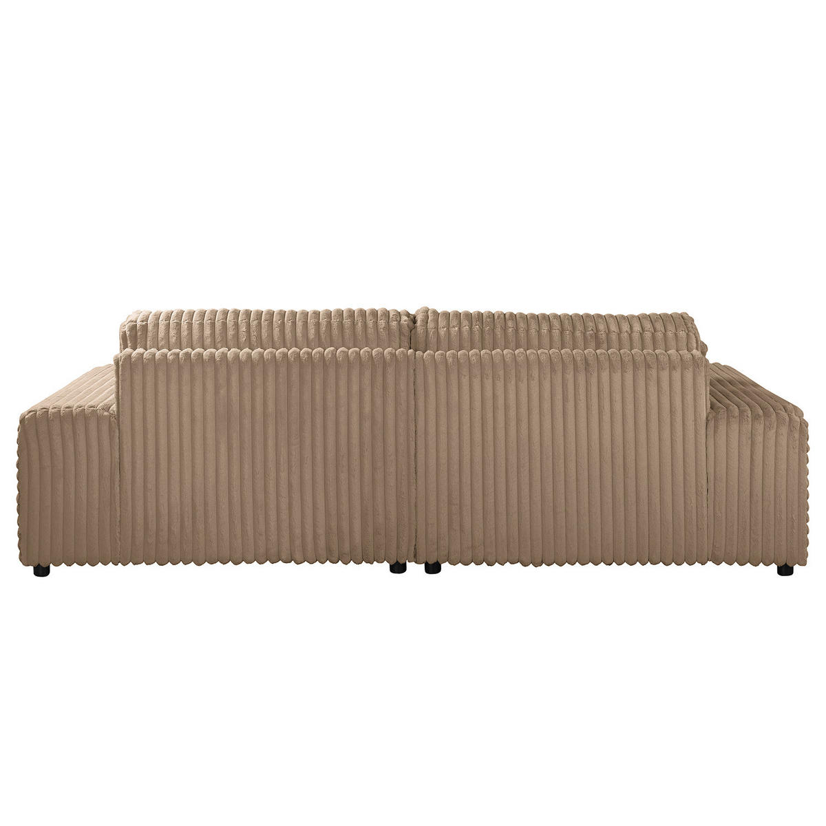 BIGSOFA - Taupe/Schwarz, Kunststoff/Textil (237/79/144cm) - home24