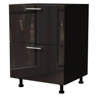 SCHUBLADENUNTERSCHRANK Essen D2A/60/1A Schwarz Hochglanz / Schwarz Matt 60 / 50 / 82cm - Schwarz Hochglanz/Schwarz, Holz/Holzwerkstoff (60/82/50cm) - Feldmann-Wohnen