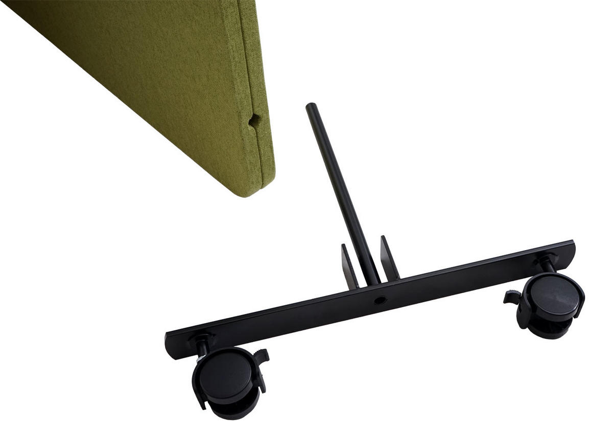 AKKUSTIK-TRENNWAND HxBxT 147x80x39cm doppelwandig rollbar Stoff Grün - Grün, Textil (39/80/147cm) - PROREGAL