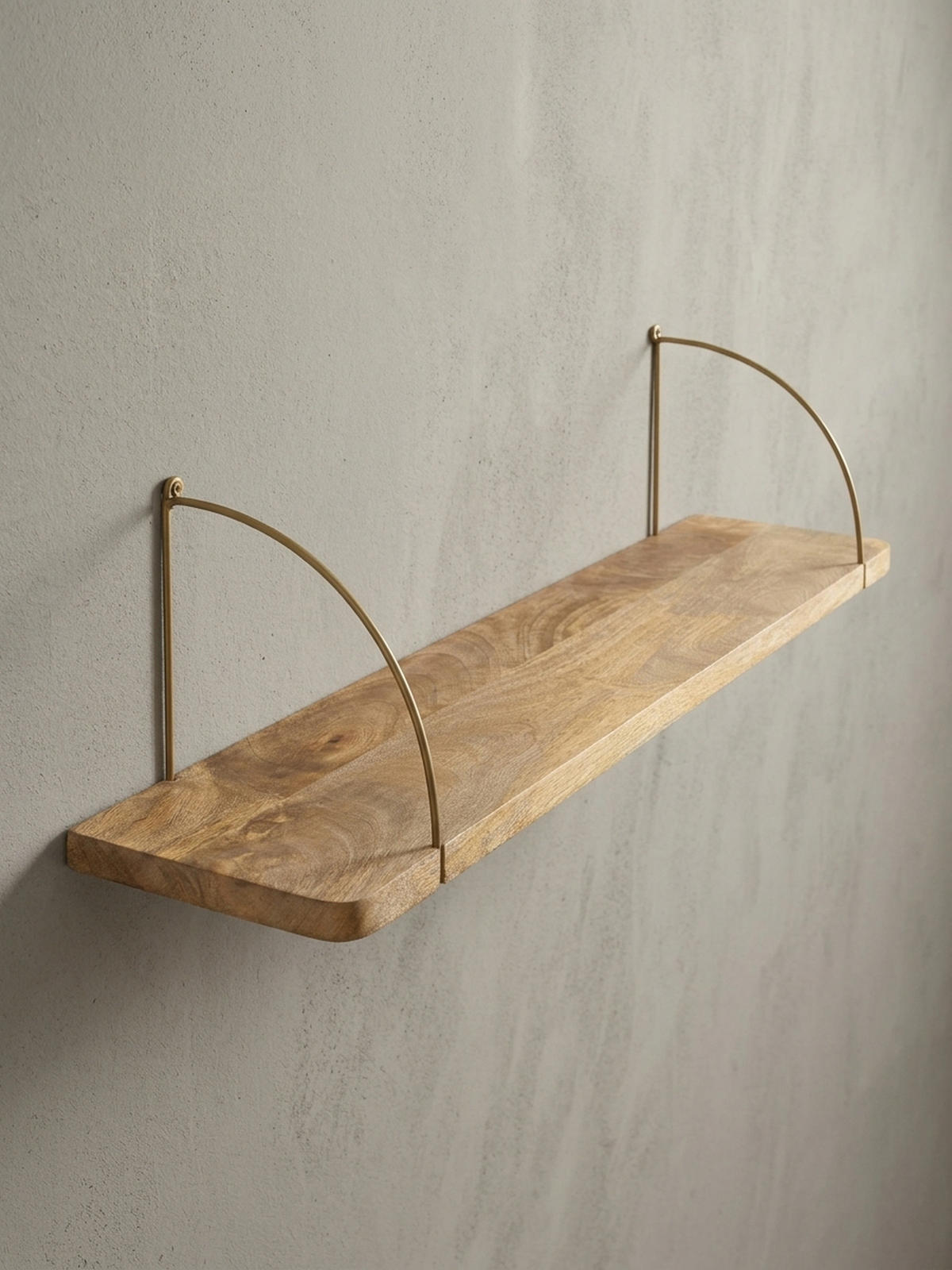 WANDREGAL TEVERE Mango Massivholz Eisen Industrial, Beige 120x22x25 cm - Beige, Holz/Metall (120/25/22cm) - KADIMA DESIGN