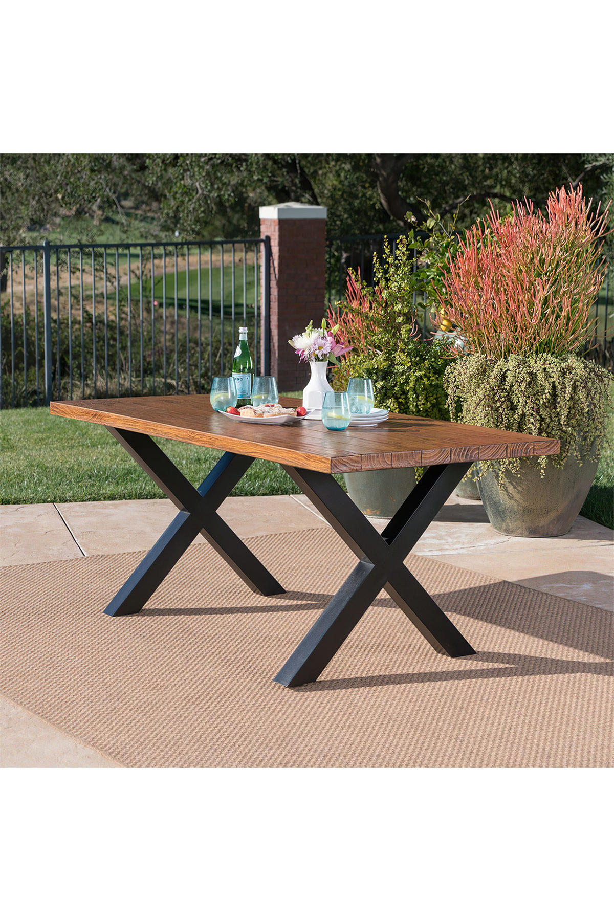 TISCHBEINE 2-tlg Set X-förmige aus Eisen in Schwarz 71-cm hohe 50 x 7 x 71 cm - Schwarz, Metall (50/71/7cm) - Livingandhome