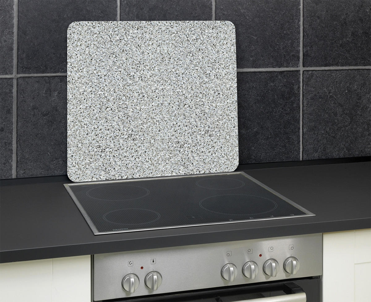 HERDABDECKPLATTE Glas Granit 50/56/0,5 cm - Grau, Glas (56/0.5/50cm) - Wenko