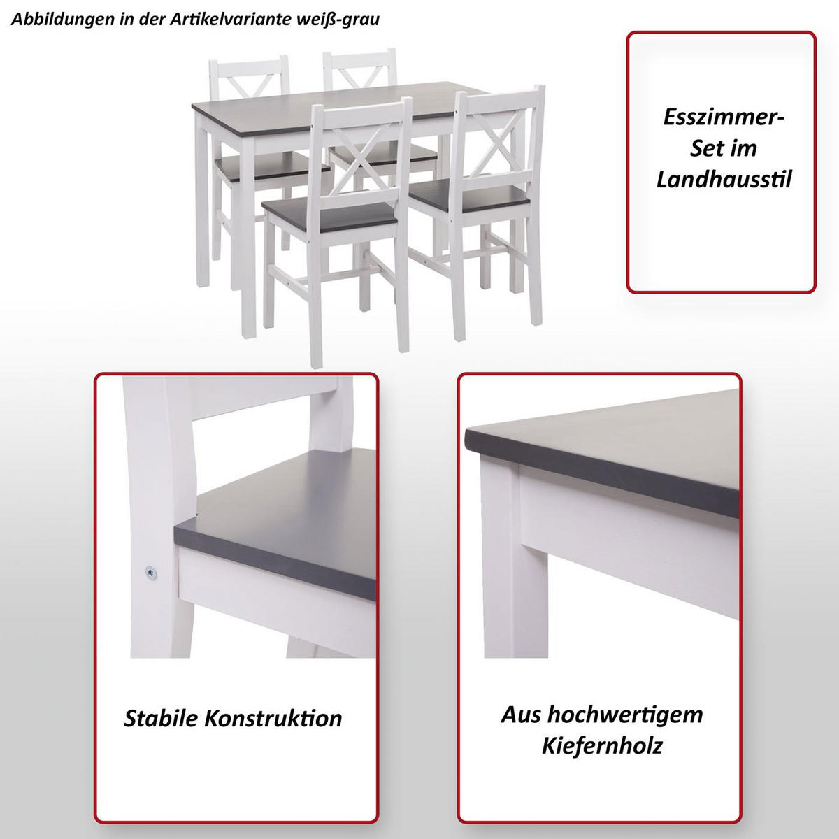 ESSZIMMER-SET Weiß - Weiß, Holz (108/86/64cm) - MCW