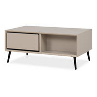 COUCHTISCH sand, schwarz 94 cm, Wohnzimmertisch mit Stauraum - Sandfarben/Schwarz, Holz/Holzwerkstoff (55/94/40cm) - Furn.Design