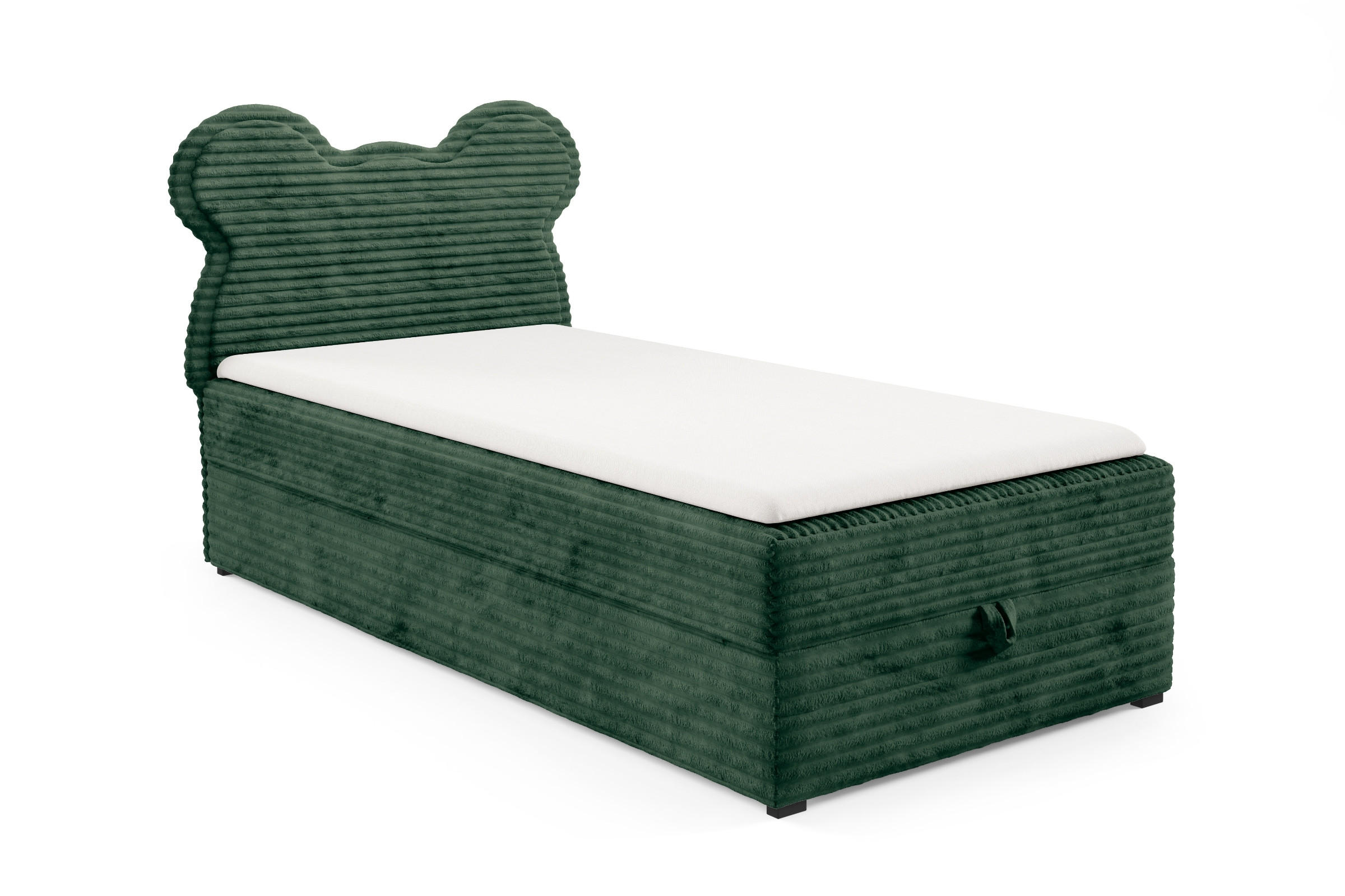 BOXBETT TEDDY 90/200 Cord-Samt Dunkelgrün H3 - Dunkelgrün, Holz/Holzwerkstoff (90/200cm) - Deine Möbel 24