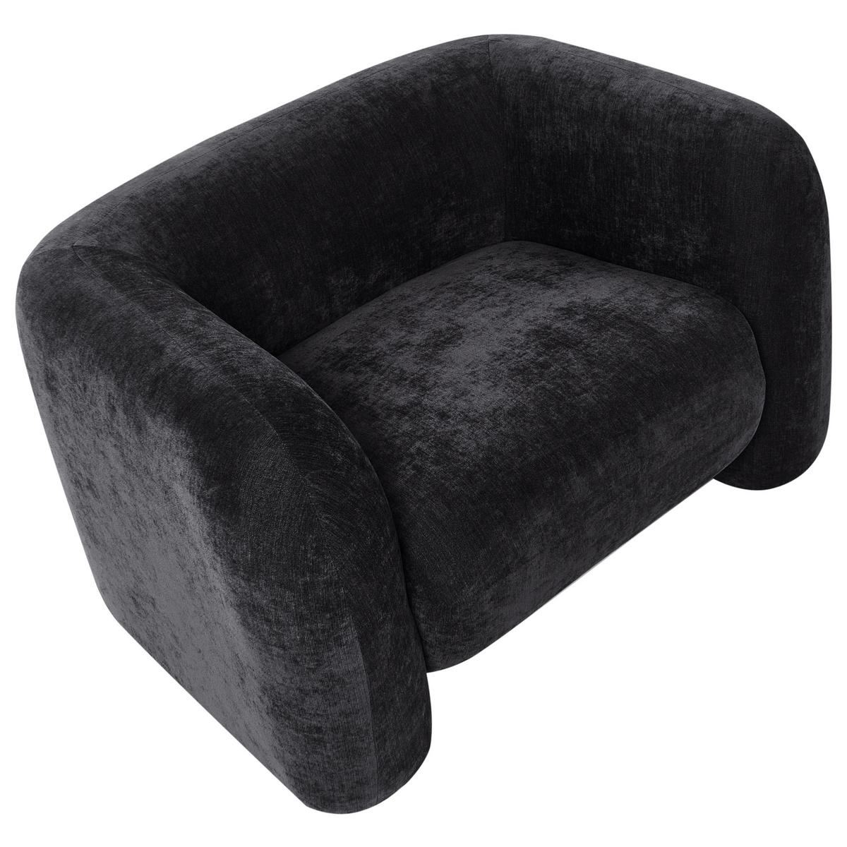 SESSEL Schwarz Leiren - Schwarz, Textil (113/68/87cm) - Beliani