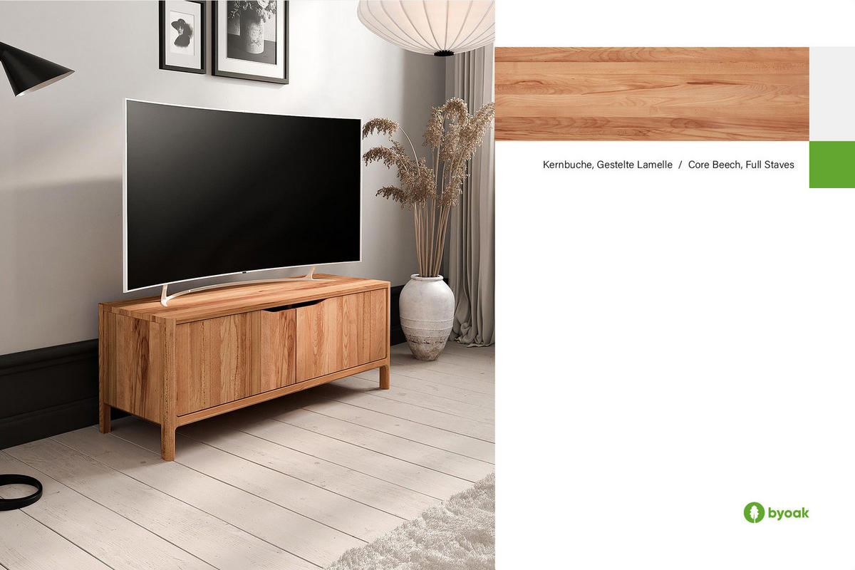 TV-SCHRANK PAUL Kernbuche - Kernbuche, Holz (111/48/50cm) - byoak