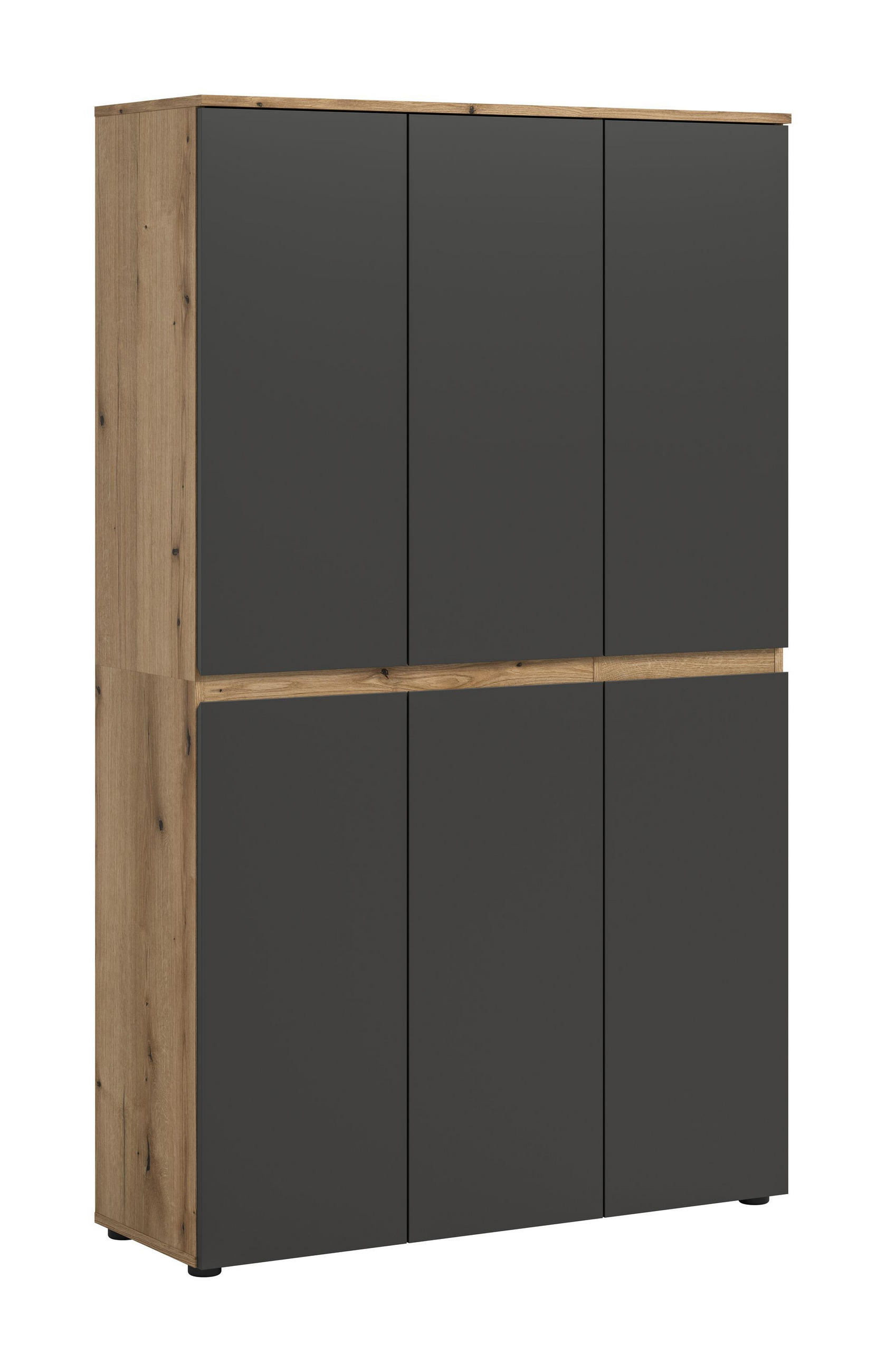 UNIVERSALSCHRANK SCARPA (B/H/T: ca. 105/175/37 cm) in Evoke Oak Nachbildung/anthrazit - Eichefarben, Holzwerkstoff (105/175/37cm)