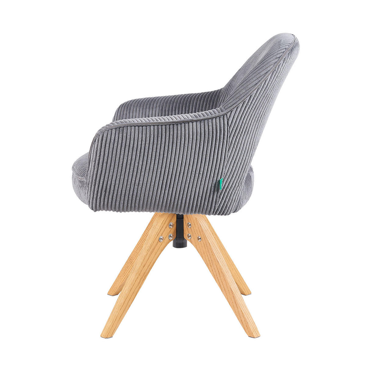 DREHSTUHL Mika-Lena - Honigeiche/Grau, Eichenholz/Holz (60/87/65cm) - DUBI Möbel