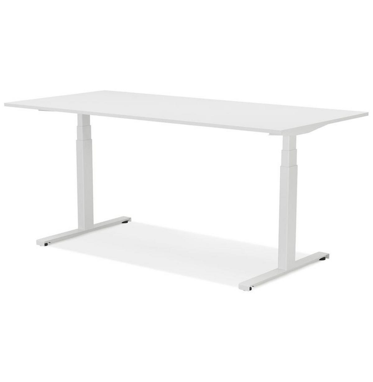SCHREIBTISCH Höhenverstellbar Elektrisch Ergonomisch XARIX, Weiß 160x80x127 cm - Weiß, Holzwerkstoff/Metall (80/160/127cm) - KADIMA DESIGN