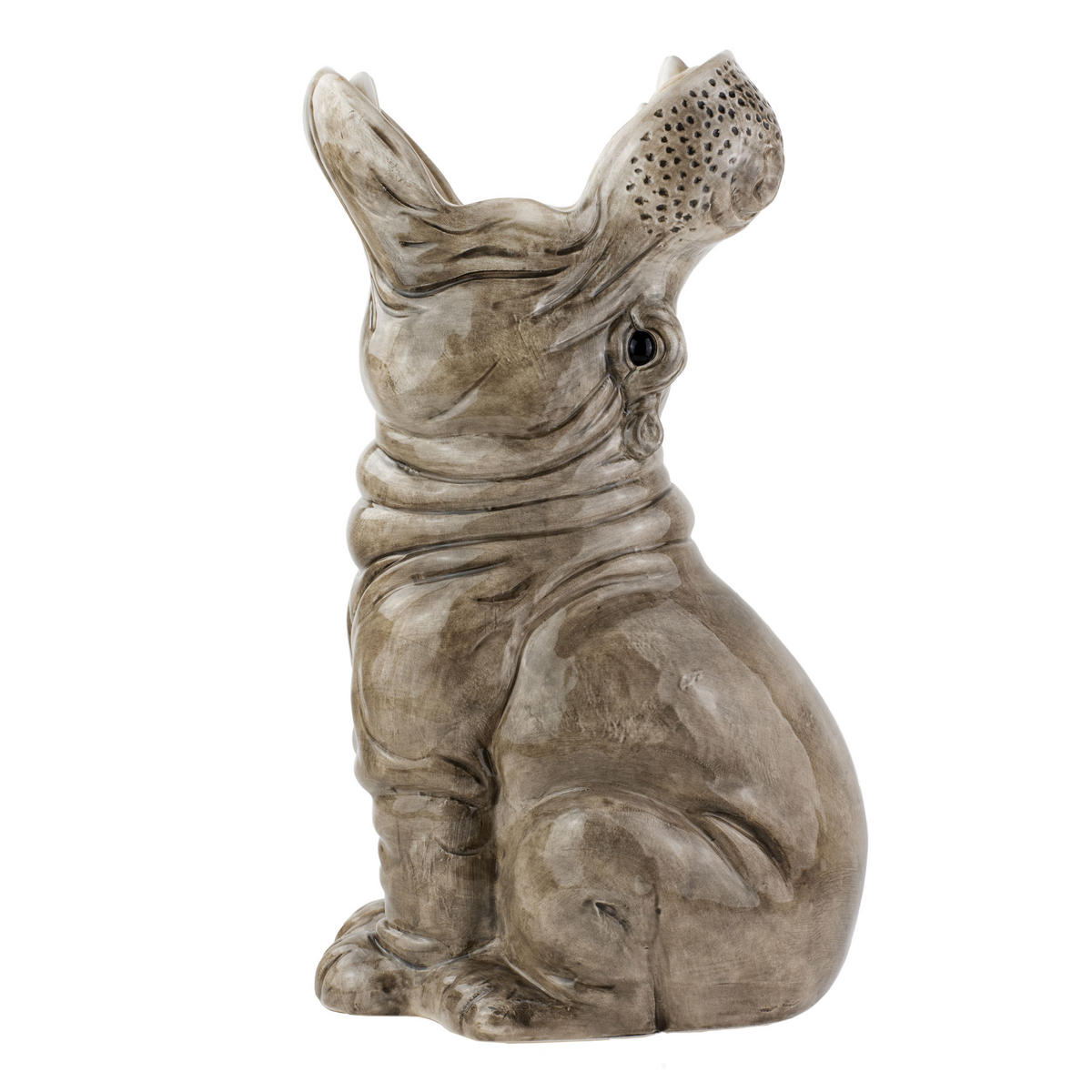 BLUMENVASE Big Hungry Hippos, Dolomit, Grau, 23 x 19 x 42 cm - Grau, Keramik (42cm) - Donkey Products