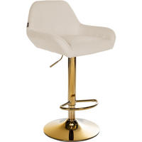 BARHOCKER Stoff creme - Goldfarben/Creme, Textil/Metall (51/89/52cm) - CLP