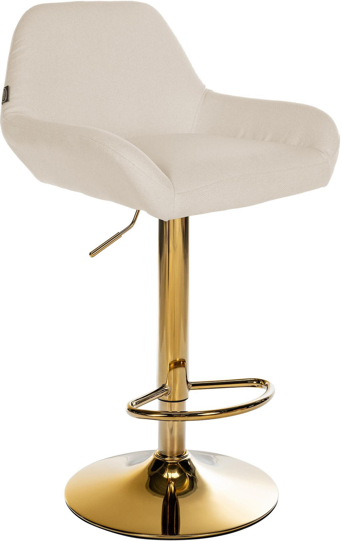 BARHOCKER Stoff creme - Goldfarben/Creme, Textil/Metall (51/89/52cm) - CLP