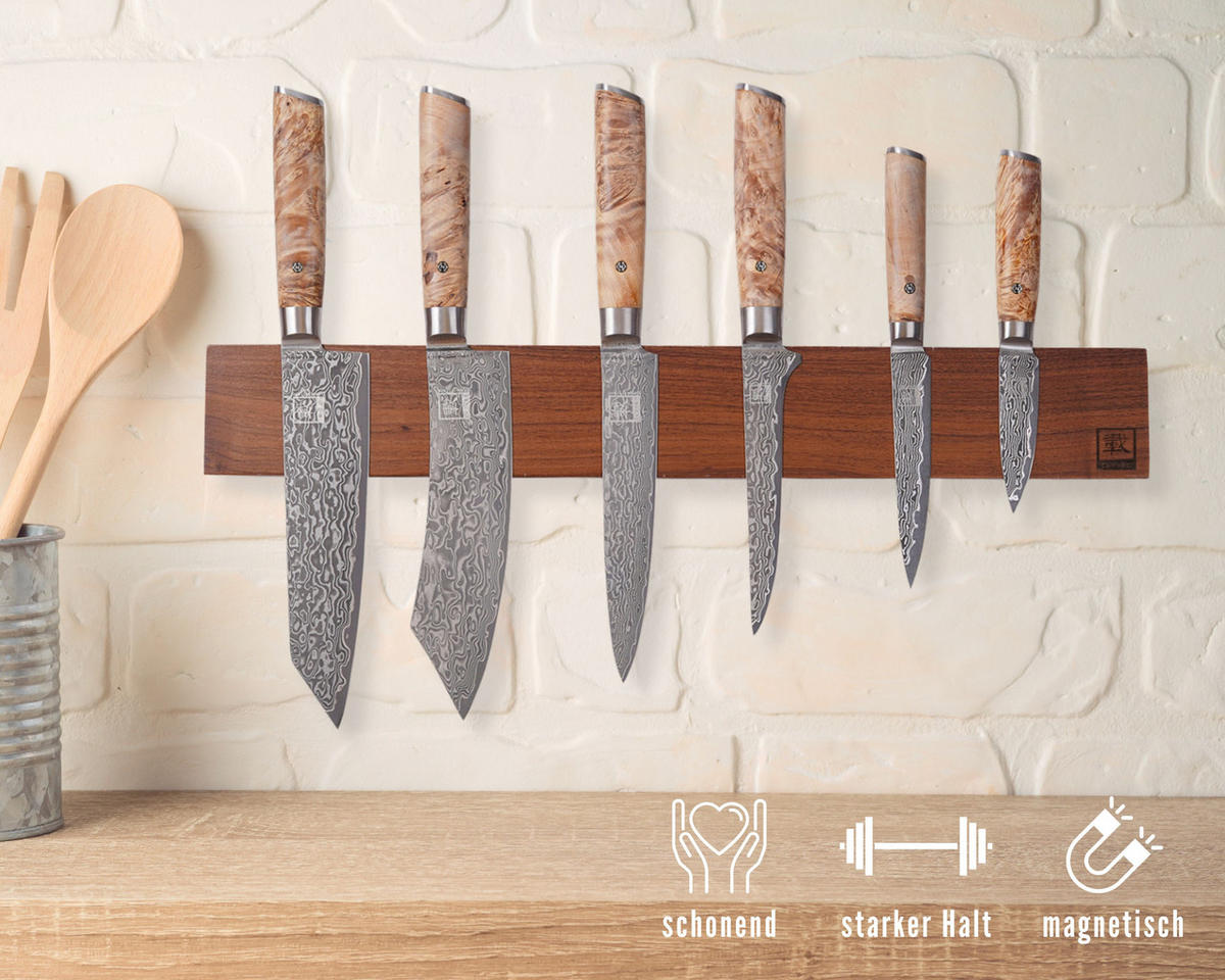 MAGNETLEISTE 50 cm - Nussbaumfarben, Holz (50/3.5/7cm) - Zayiko