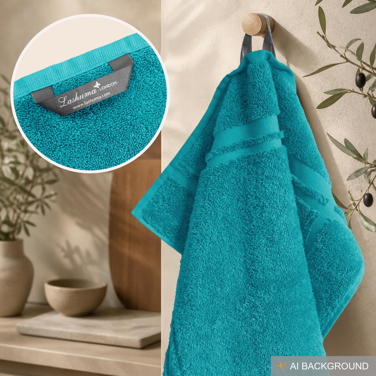 FROTTEE Küchenhandtücher 50x50 cm, 4er Set, Nautic Grün - Smaragdgrün, Textil (50/50cm) - Lashuma