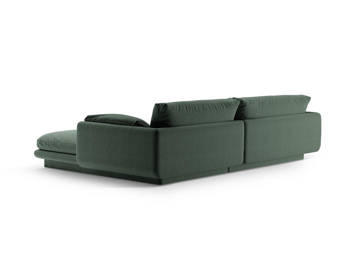 ECKSOFA links Torino aus strukturiertem Stoff moosgrün 4 Sitzplätze - Salbeigrün, Textil (170/250cm) - Micadoni