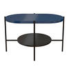 COUCHTISCH Arena, Marineblau, Schwarz, Oval - Schwarz/Dunkelblau, Holzwerkstoff/Metall (50/80/50cm) - Dancan