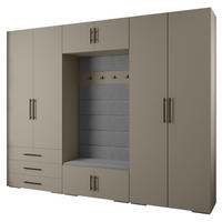 GARDEROBEN-SET 236,7/300/47 - Kaschmir/Schwarz, Holz/Kunststoff (300/236.7/47cm) - Abiks Möbel