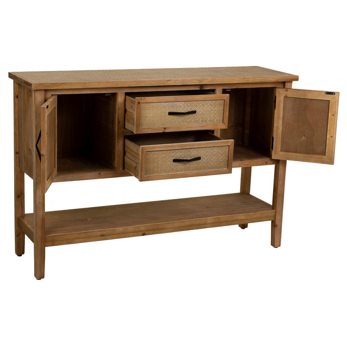 KONSOLENTISCH aus Holz und Metall braun, 122x35x82 cm - Braun, Holz (35/122/81.5cm) - Wanderlust