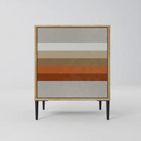SIDEBOARD PECULIAR TRAIL, Eichefarben, 57,5x42x72,5 cm, Schwarze Metallfüße - Eichefarben/Multicolor, Holzwerkstoff/Metall (57.5/72.5/42cm) - SpaceRebels