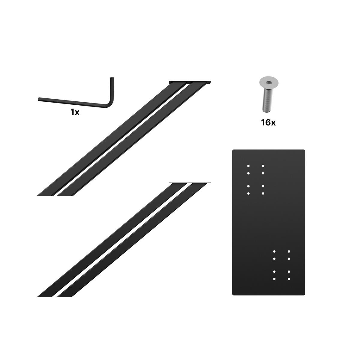 TISCHBEINE Arrakis Metall Schwarz 72cm - Schwarz, Metall (45/72/140cm) - Metalo Pro