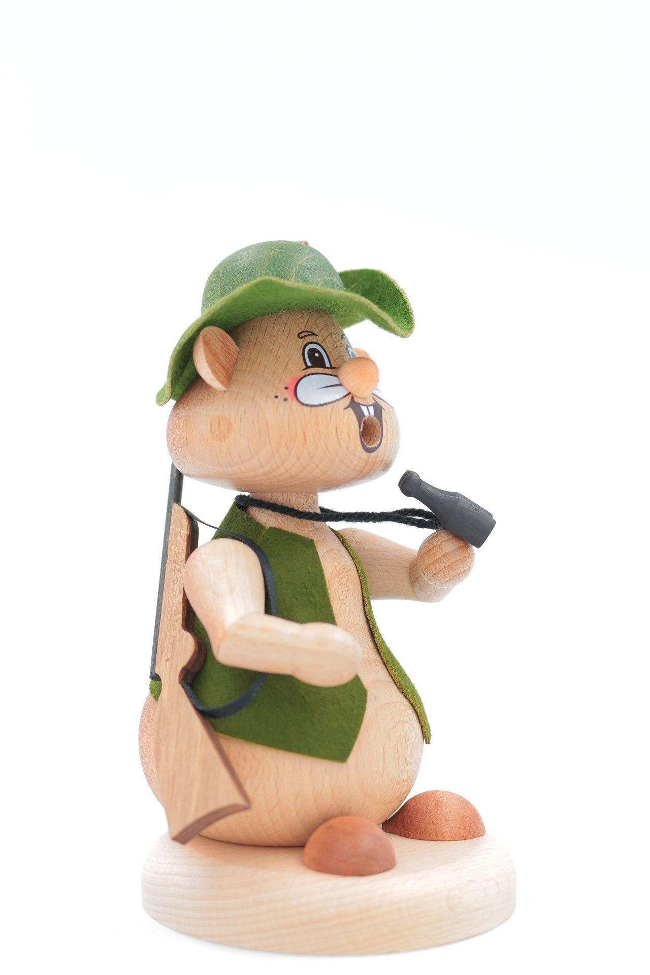 RAUCHFIGUR Hamster Jäger 13 cm - Multicolor, Holz (8/13/0.1cm)