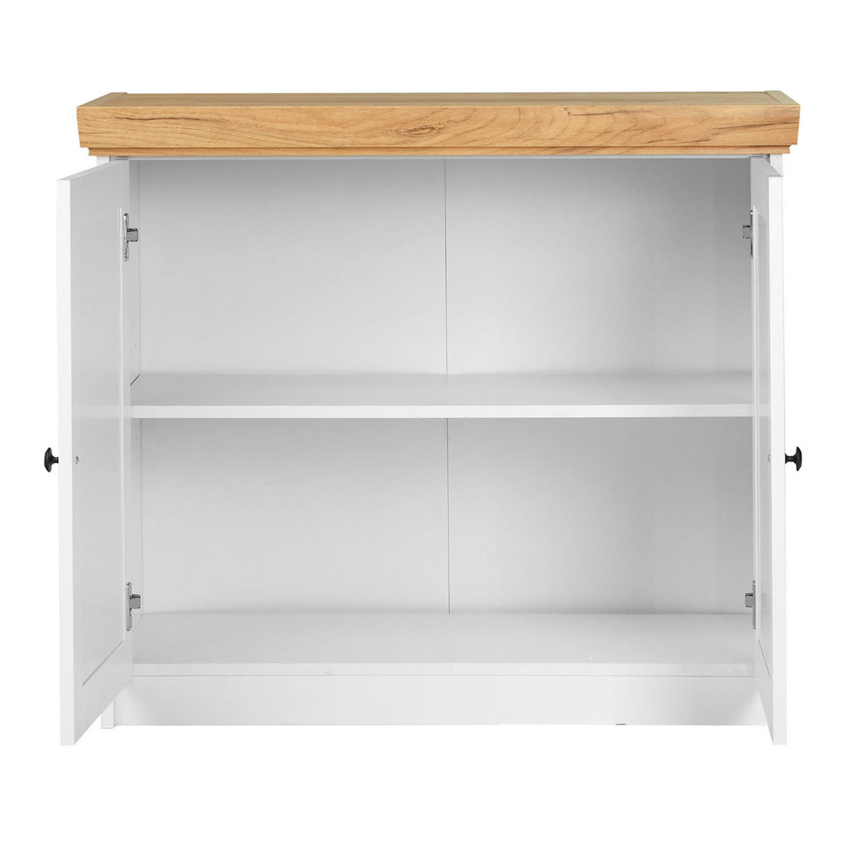 SIDEBOARD 92/82/41 cm Weiß Natur - Schwarz/Weiß, Holz/Metall (92/82/41cm) - Homestyle4u