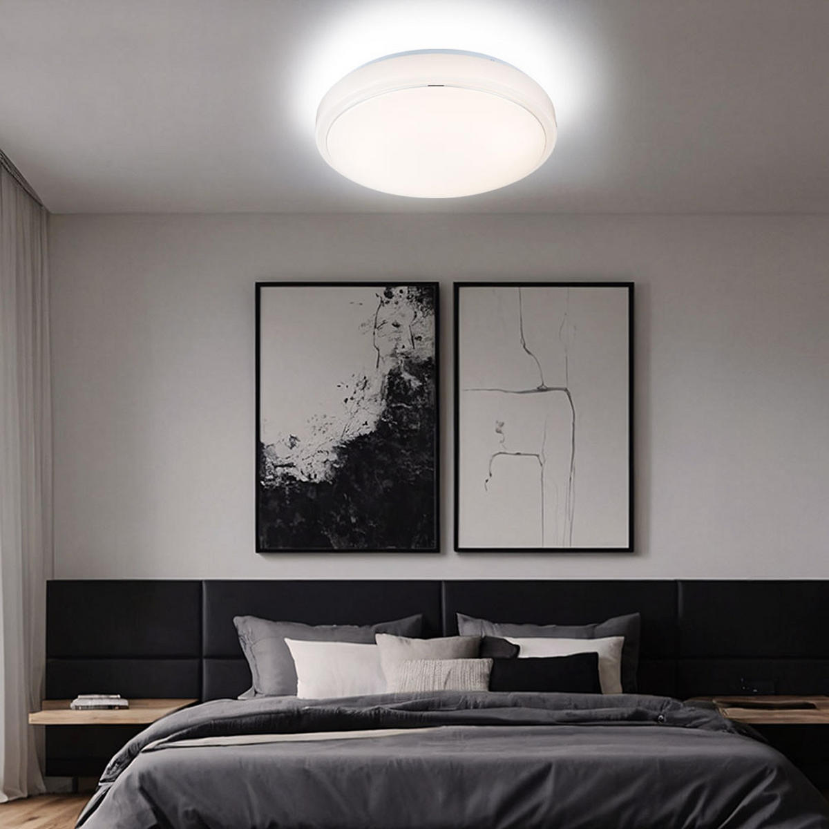 LED DECKENLEUCHTE Tamina Weiß Opal - Weiß, Metall (33/33/10cm) - Globo Lighting