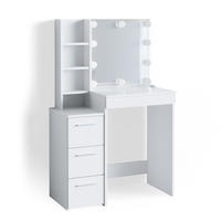 SCHMINKTISCH Meryl Weiß 79.9 cm mit LED Beleuchtung - Weiß, Holzwerkstoff (40/127.4/79.9cm) - Vicco