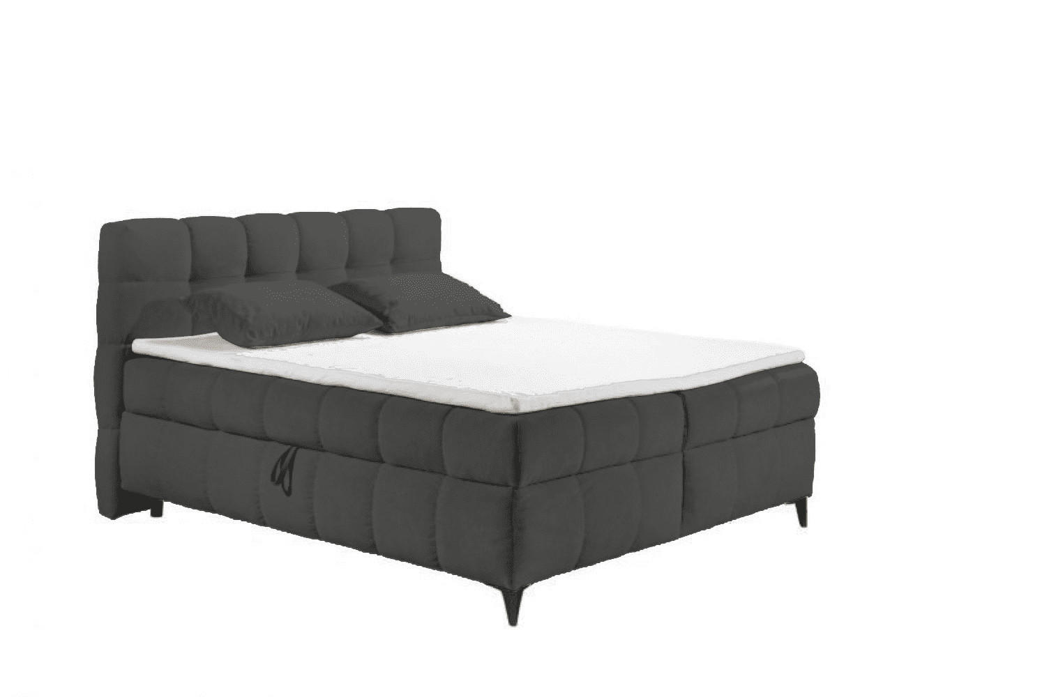 BOXSPRINGBETT 180x200 inkl. Topper, Matratze unde Bettkasten - Beige/Anthrazit, Holz/Holzwerkstoff (180/200cm) - ed exciting design