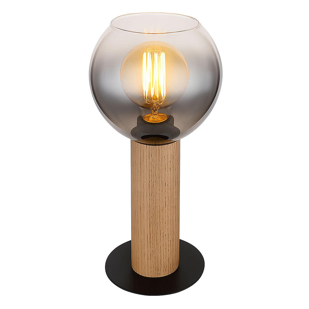 LED TISCHLEUCHTE MOITAS Braun Holzoptik - Braun, Holz (15/15/30cm) - Globo Lighting