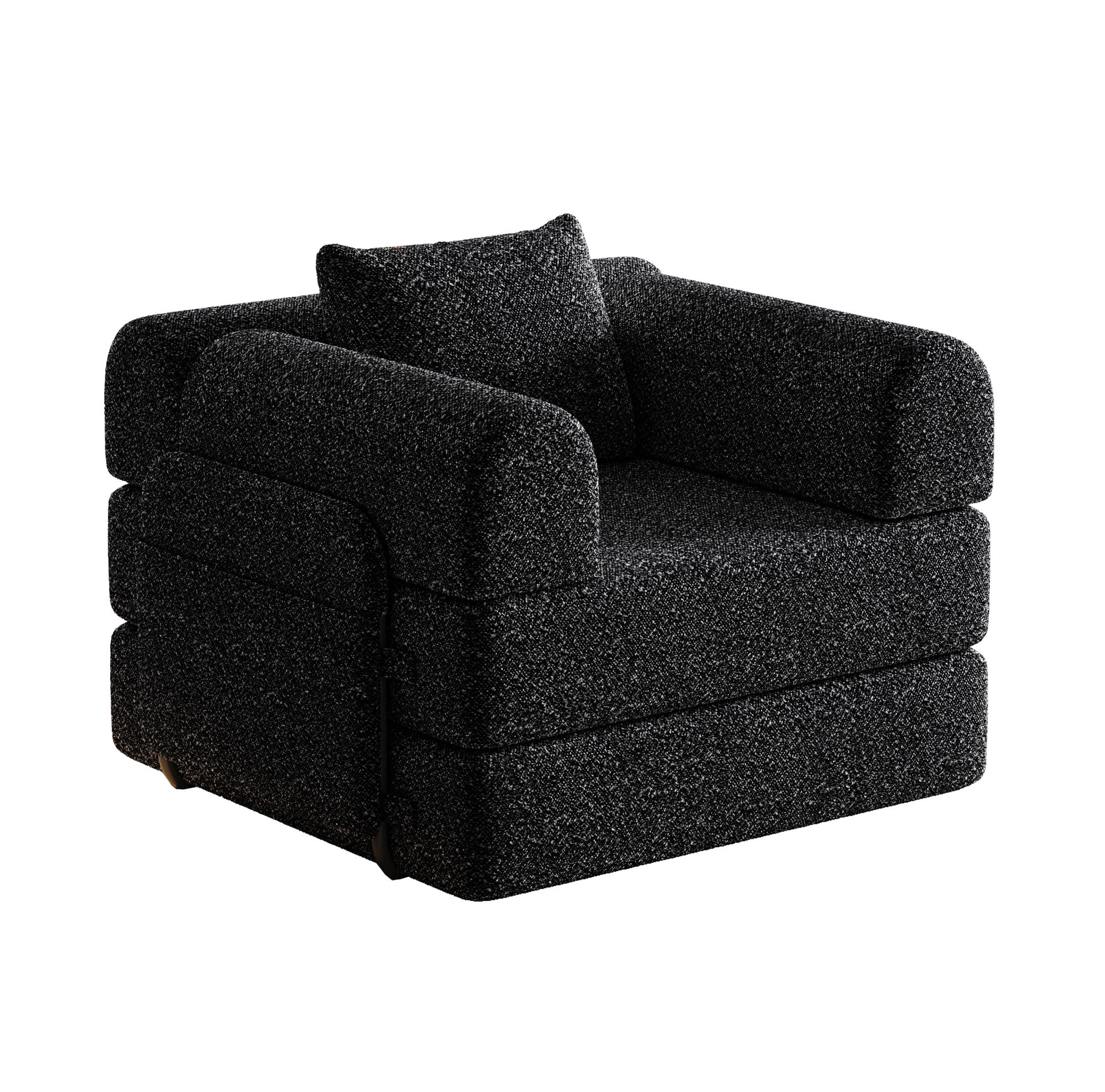 SCHLAFSOFA 2-in-1 Chenille Black - Schwarz, Kunststoff (91.4/69.8/94cm) - Meubliv